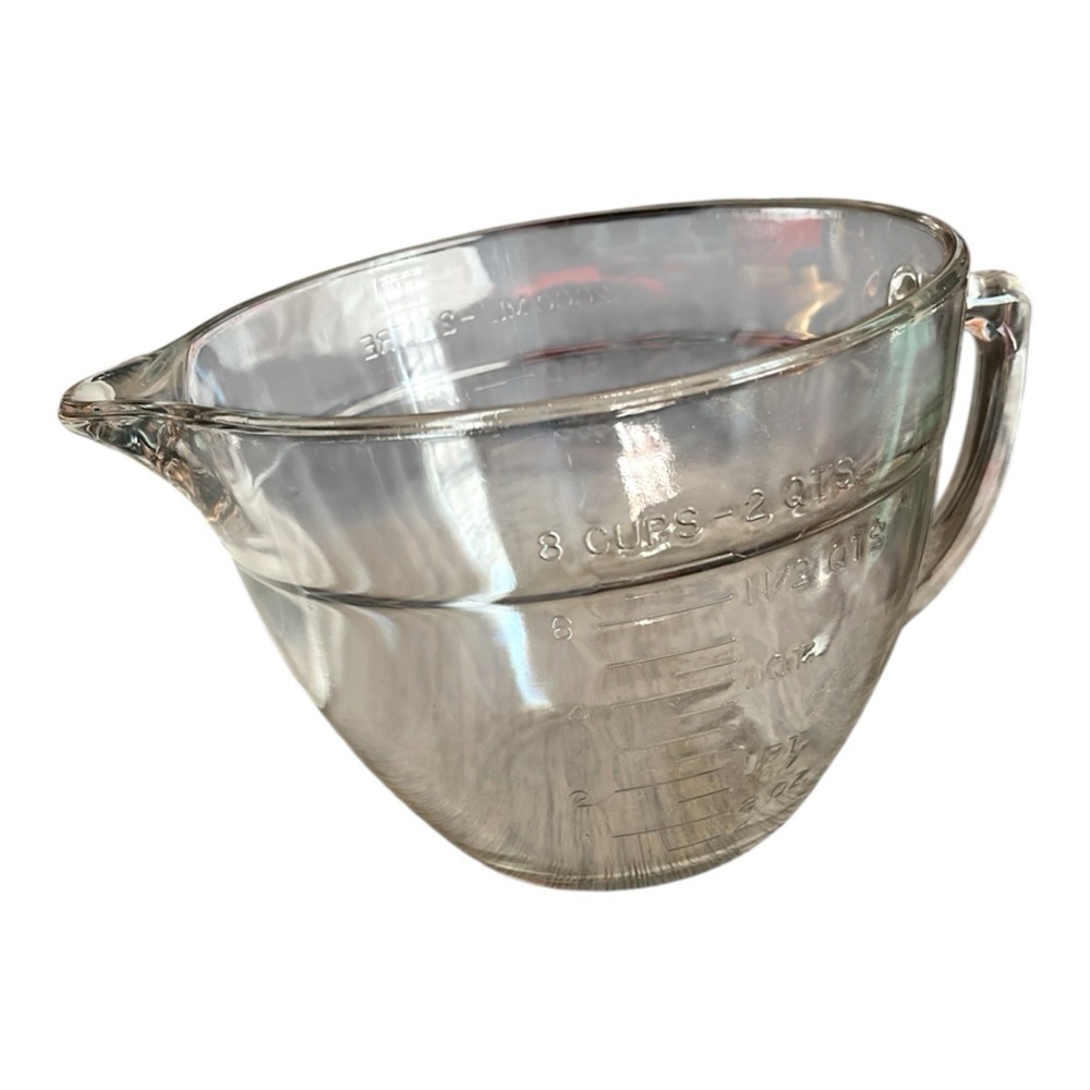 Anchor Hocking 8 Cup 2 Qt 2 Liter Heavy Measuring Clear Glass Batter/Mixing Bowl
